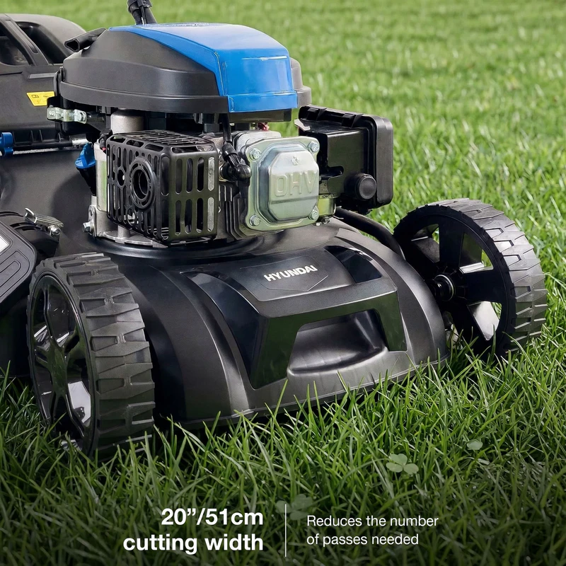 Hyundai 20" / 51cm Self-Propelled Petrol Lawnmower, Electric Start, 196cc