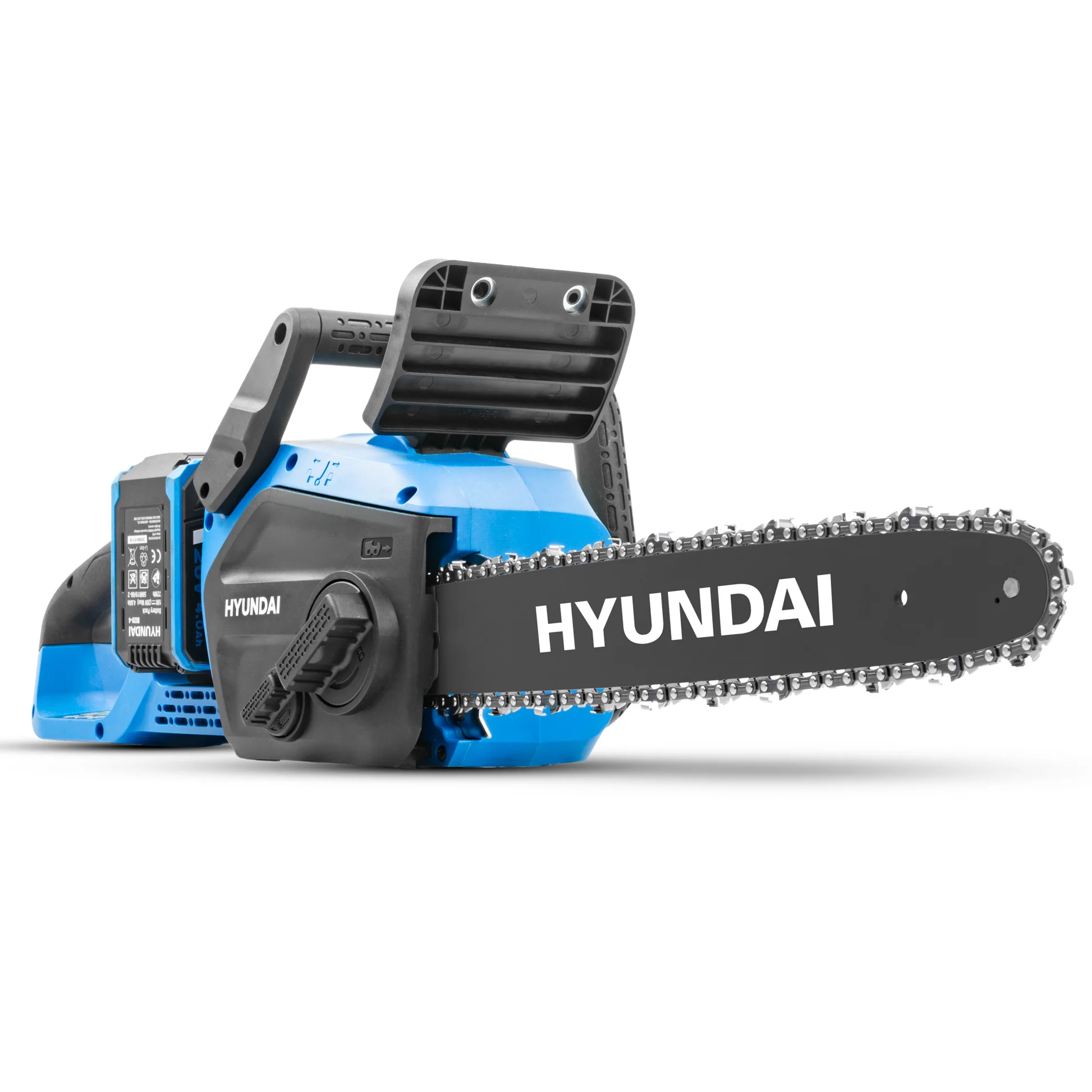 Hyundai 14" / 350mm 40V, (2x20V), 4Ah Brushless Cordless Chainsaw, Auto-Oiling, Anti-Kickback