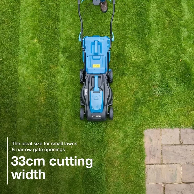 Hyundai 33cm / 13" 20V Brushless Cordless Lawnmower, 32L Collection Bag