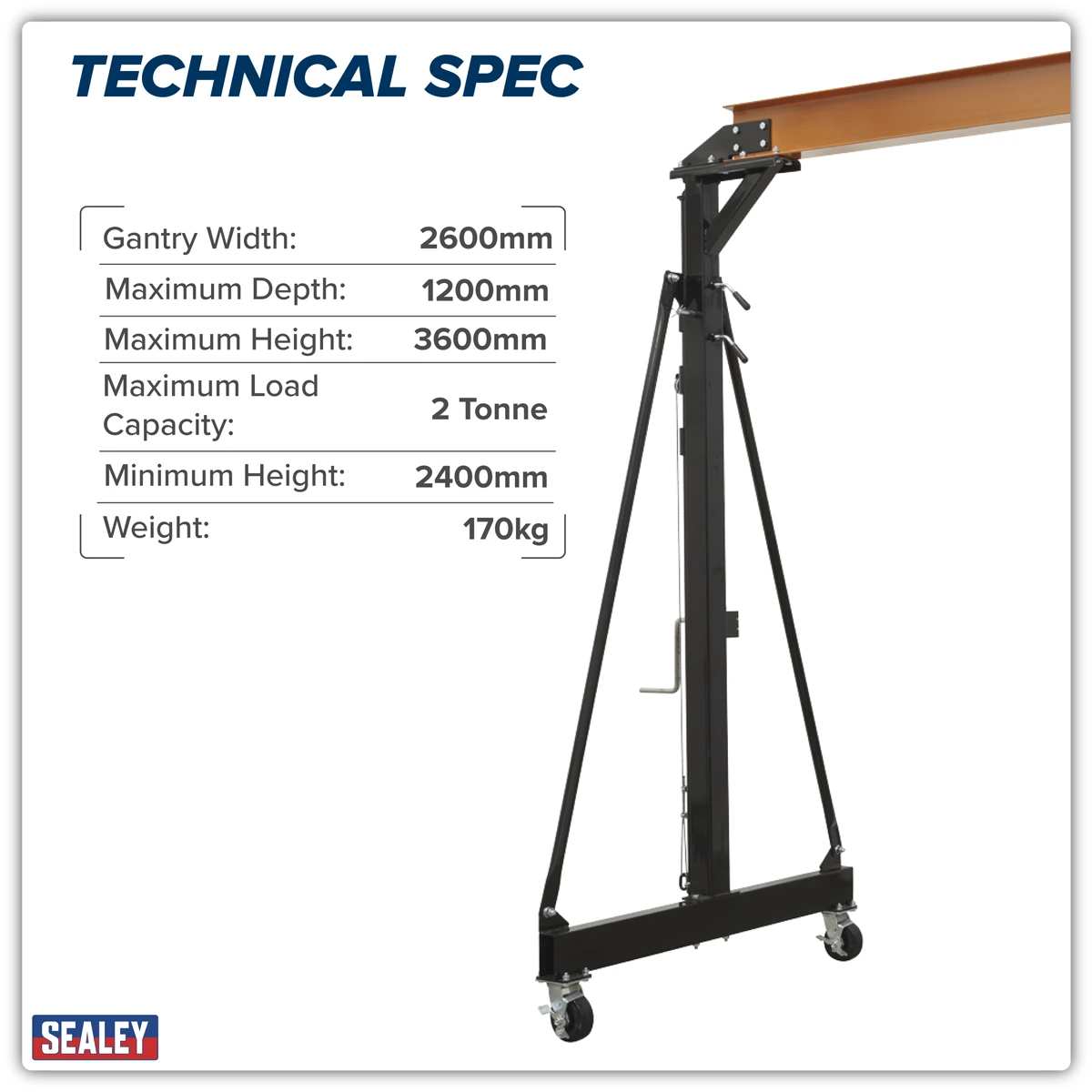 Sealey Portable Lifting Adjustable Gantry Frame 2 Tonne