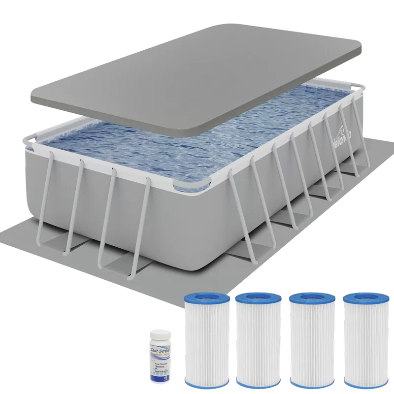 Sealey Dellonda Deluxe Steel Frame Swimming Pool with Filter Pump 18ft, Top Cover, Ground Sheet & Additional Filters