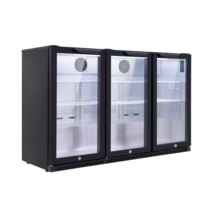 Sealey Baridi Back Bar Drinks Fridge/Cooler with Triple Hinged Door 307L - Black