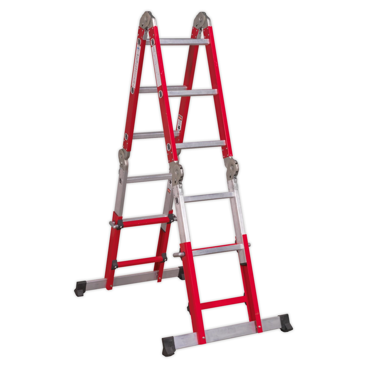 Sealey Aluminium 4-Way Multipurpose Adjustable-Height Ladder - EN 131