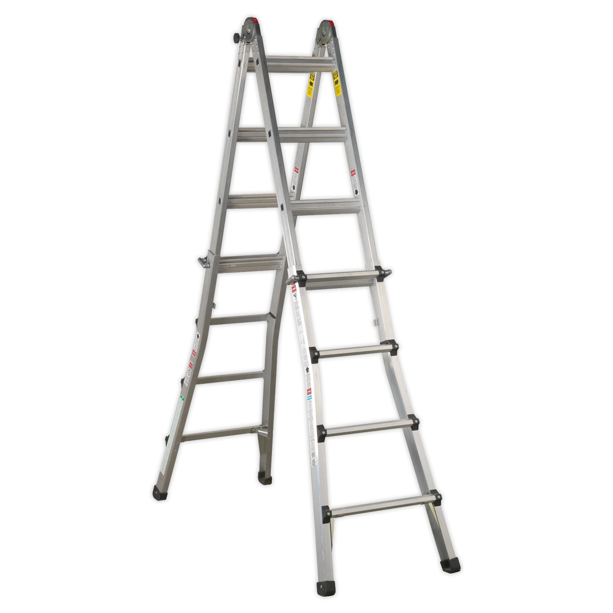 Sealey Aluminium 4-Way Telescopic Adjustable-Height Ladder - EN 131
