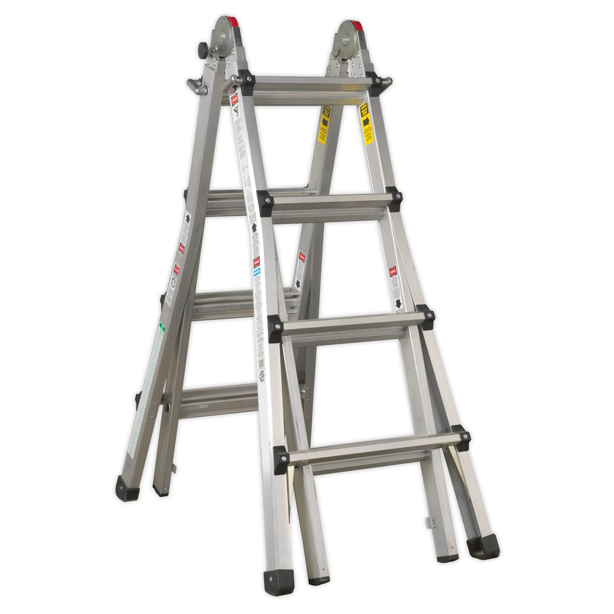 Sealey Aluminium 4-Way Telescopic Adjustable-Height Ladder - EN 131