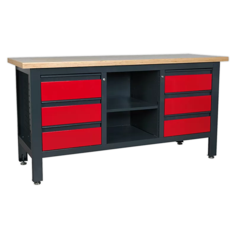 Sealey Workbench with 6 Drawers & Open Storage
