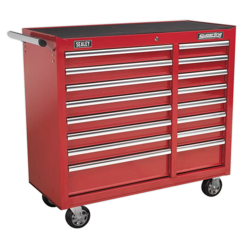 Sealey Superline PRO® Heavy-Duty Rollcab 16 Drawer - Red