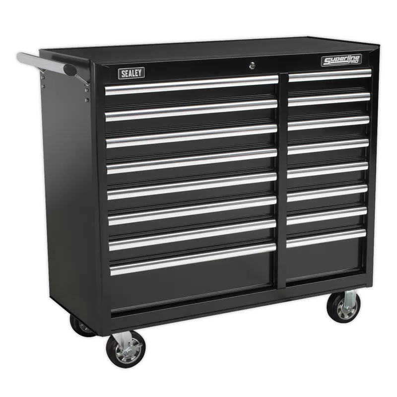 Sealey Superline PRO® Heavy-Duty Rollcab 16 Drawer - Black
