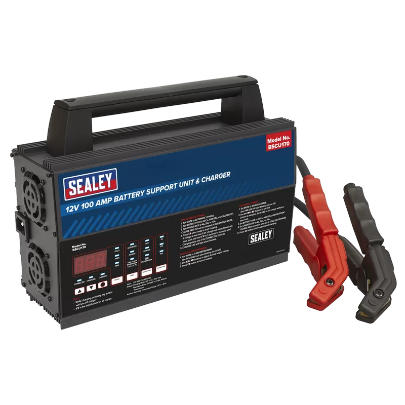 Sealey 12V Battery Support Unit & Charger 100A