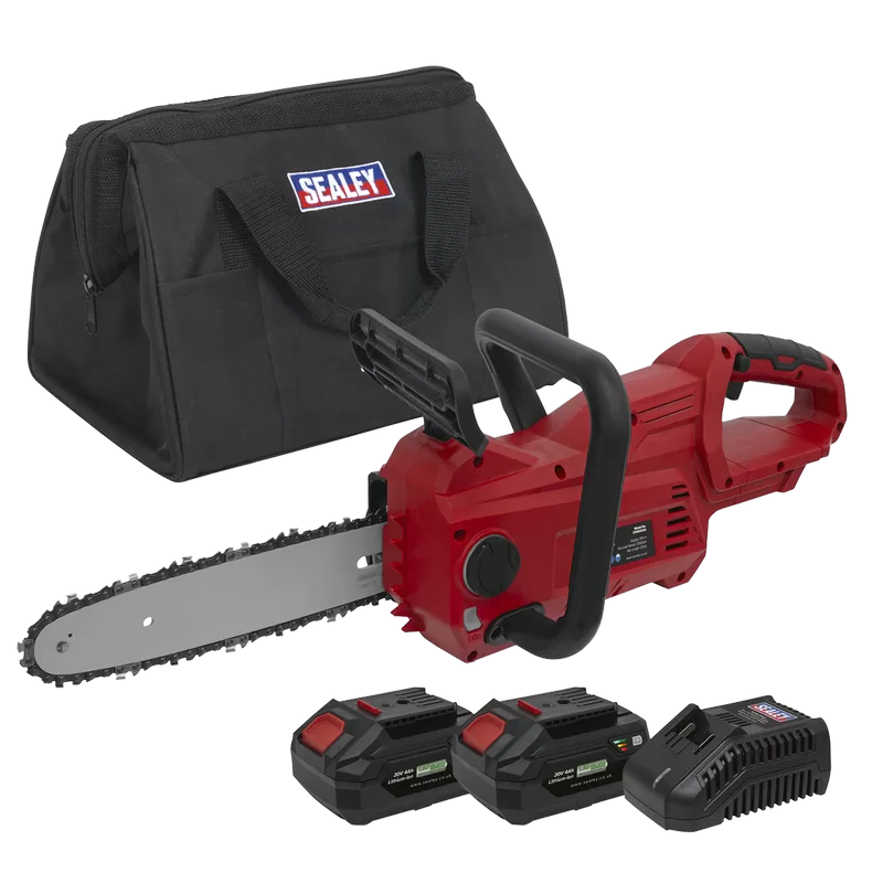 Sealey SV20 Series 25cm Cordless Chainsaw Kit 20V 4Ah - 2 Batteries