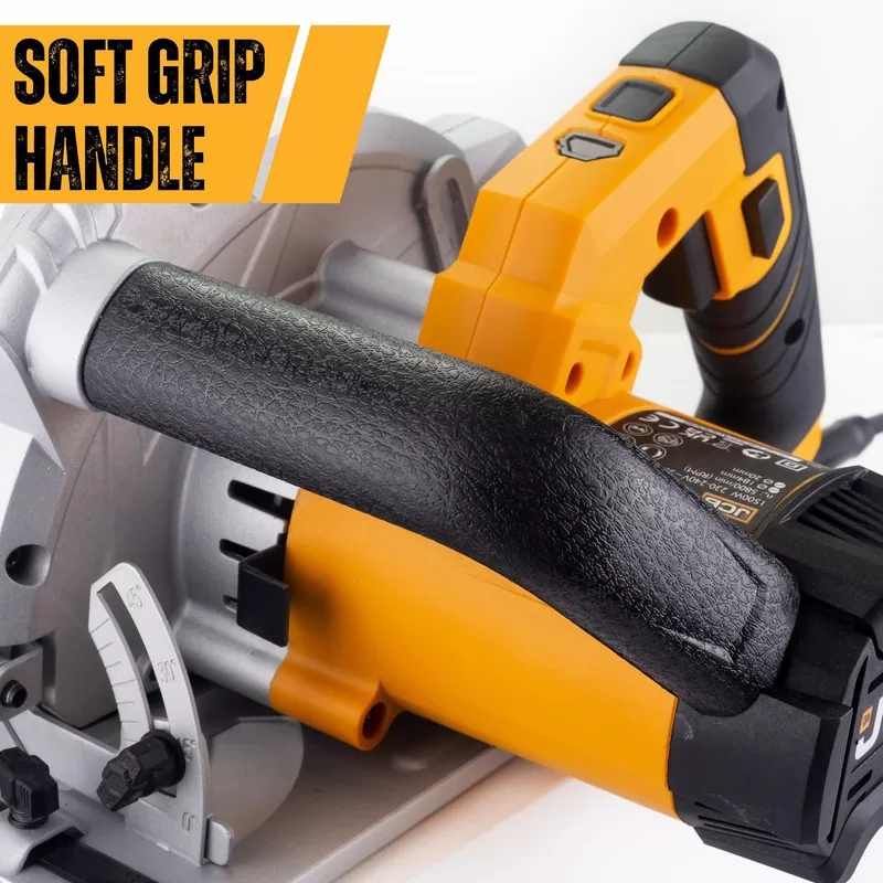 JCB Electric Circular Saw, 184mm Blade Max Cut 65mm, 90-45° Bevel,Corded, 1500W, 230V