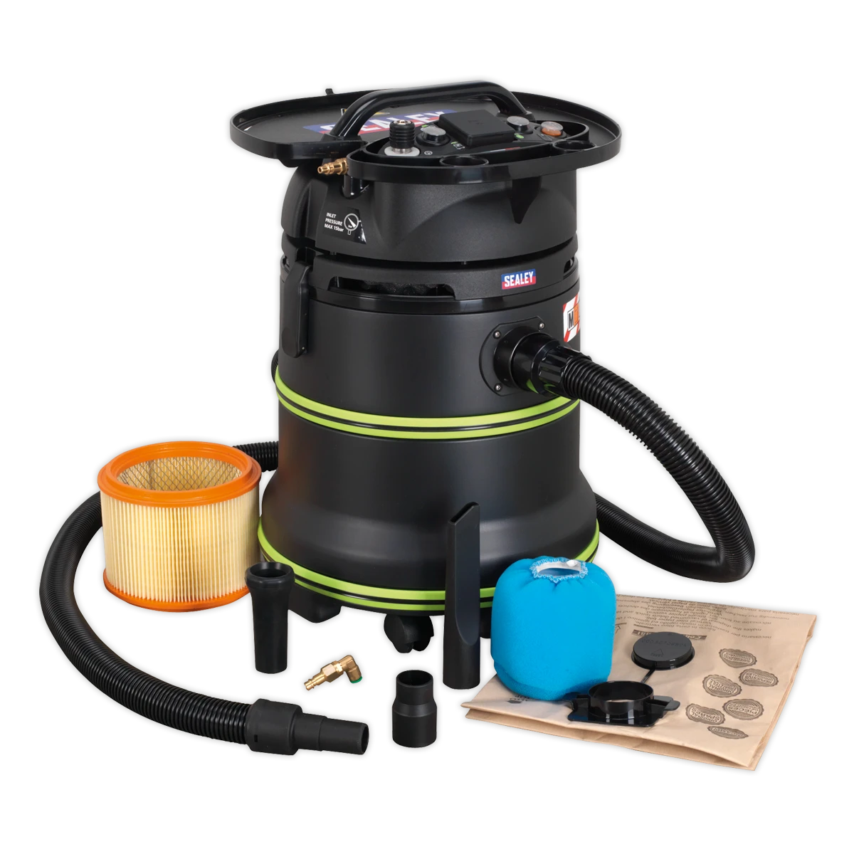 Sealey M Class Dust-Free Industrial Wet & Dry Vacuum Cleaner 35L with Autostart for Air/Electric Power Tools 1000W/230V