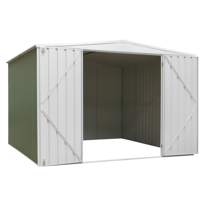Sealey Dellonda Galvanized Steel Storage Shed with Apex Style Roof 300 x 300 x 220cm - Green