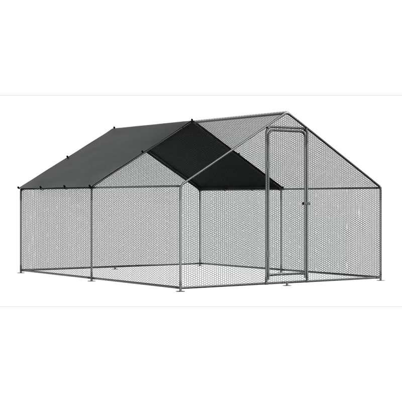 Sealey Dellonda Walk-In Galvanized Steel Chicken Run with Roof Cover & PVC Coated Chicken Wire