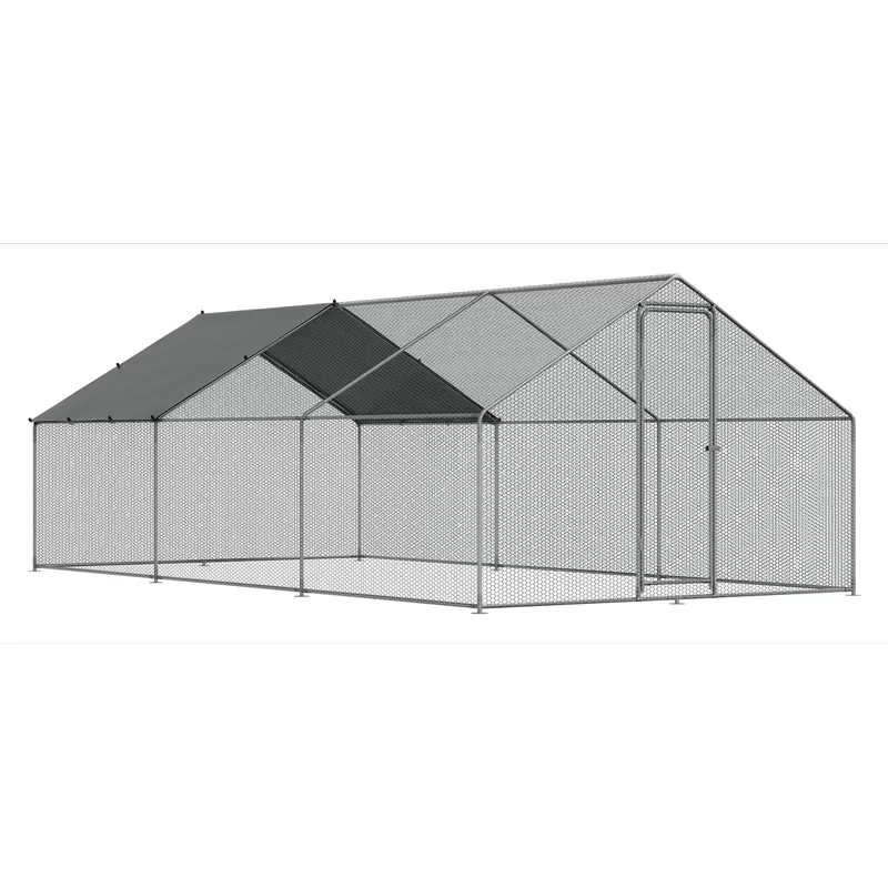 Sealey Dellonda Walk-In Galvanized Steel Chicken Run with Roof Cover & PVC Coated Chicken Wire
