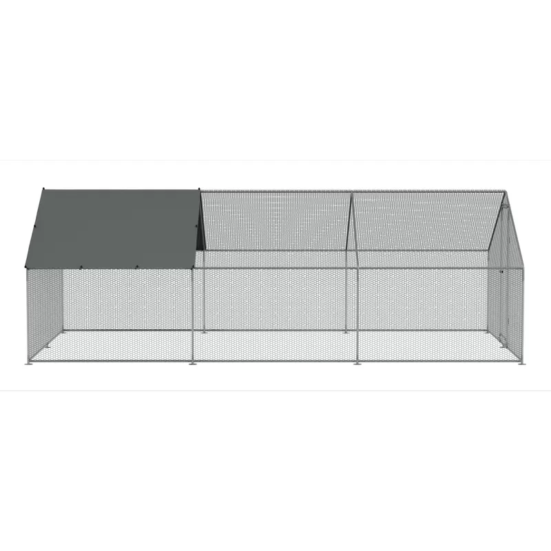 Sealey Dellonda Walk-In Galvanized Steel Chicken Run with Roof Cover & PVC Coated Chicken Wire