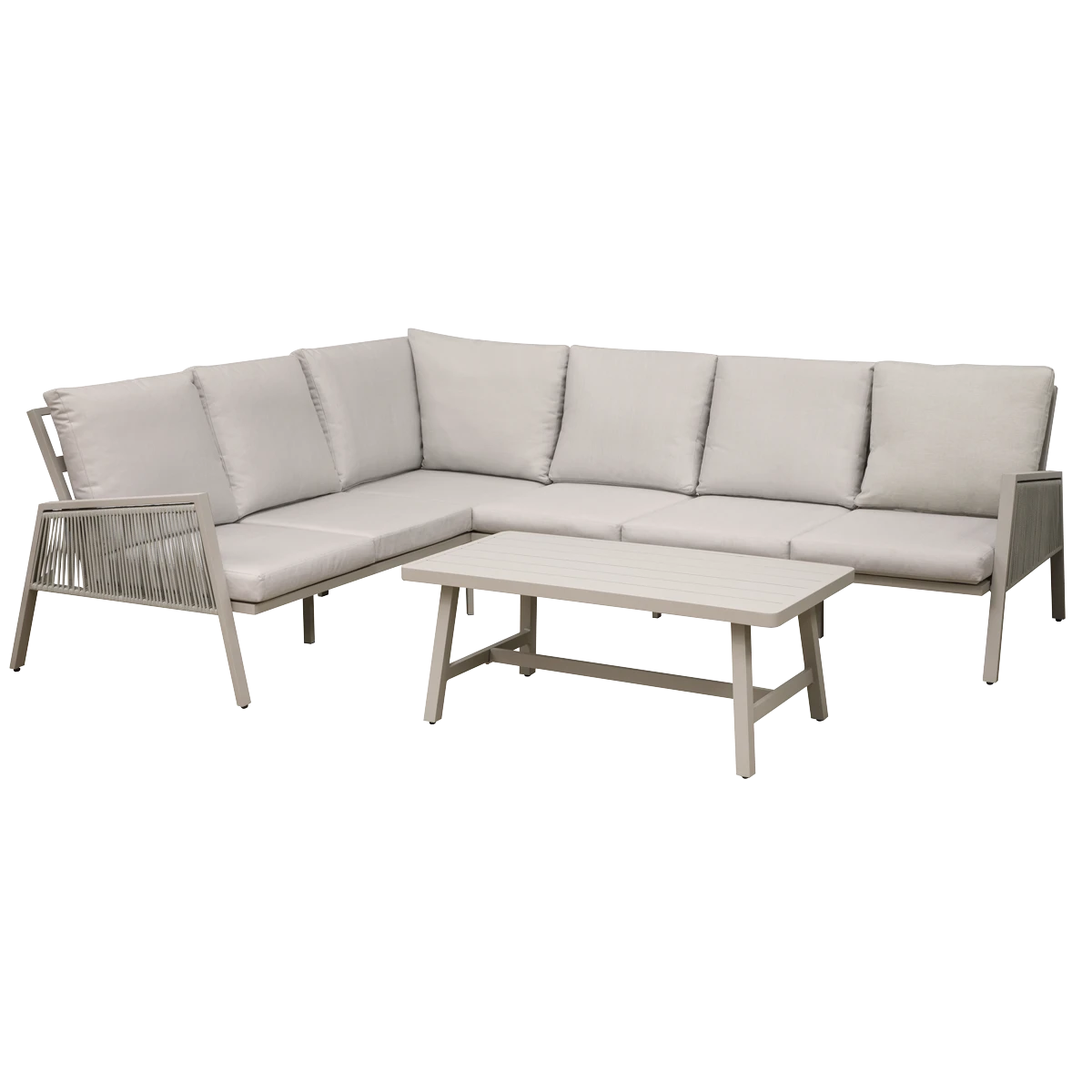 Sealey Dellonda Fusion Aluminium Outdoor Corner Sofa & Coffee Table Set 4pc