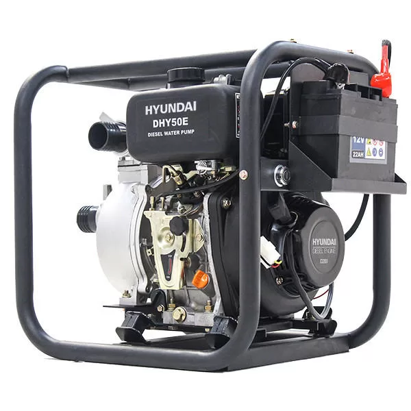 Hyundai 50mm 2''Diesel Water Pump, 33m Total Head, 8m Lift, 600L/min Flow Rate, 6hp, 221cc