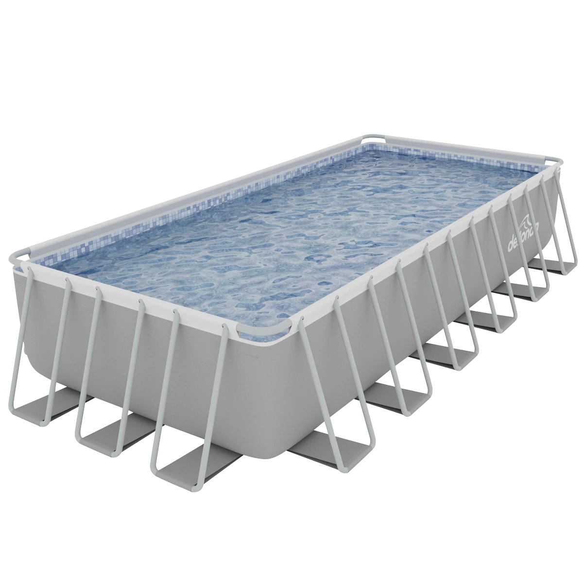 Sealey Dellonda Deluxe Steel Frame Rectangular Swimming Pool with Step Ladder & Filter Pump 25ft