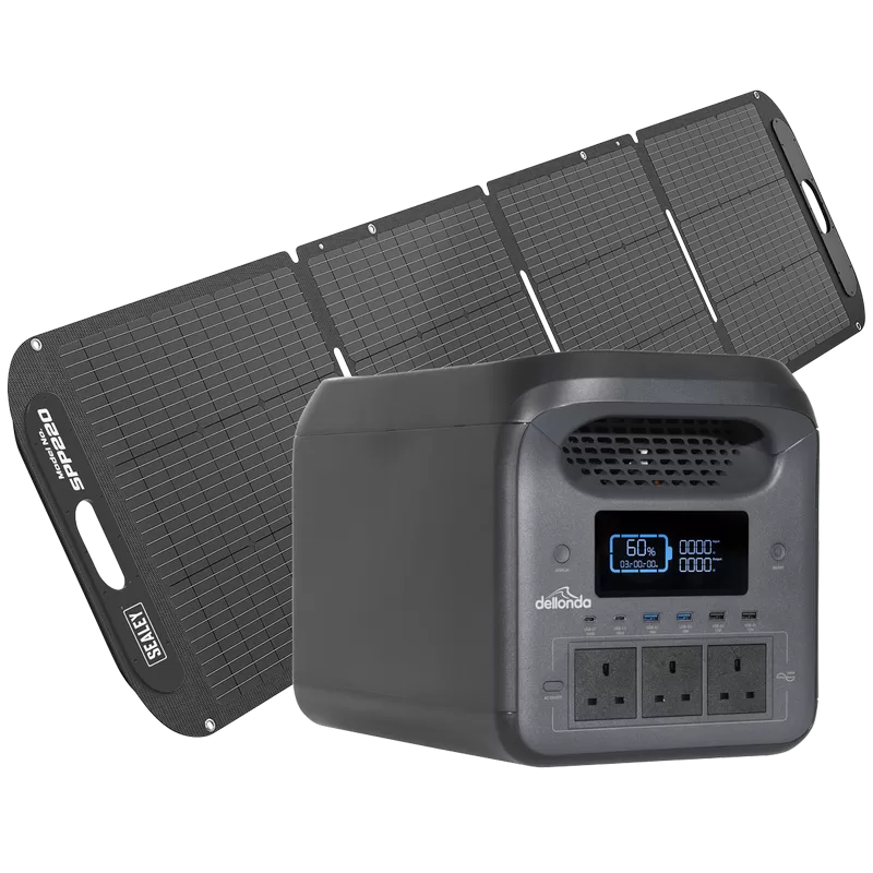 Sealey Dellonda Portable Power Station 1800W & ETFE Foldable Solar Panel 220W