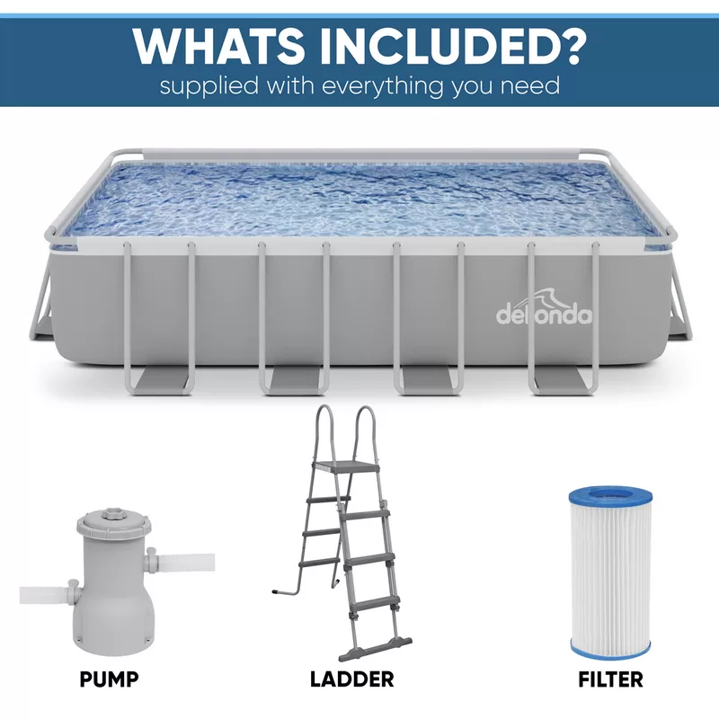 Sealey Dellonda Deluxe Steel Frame Swimming Pool with Filter Pump 18ft