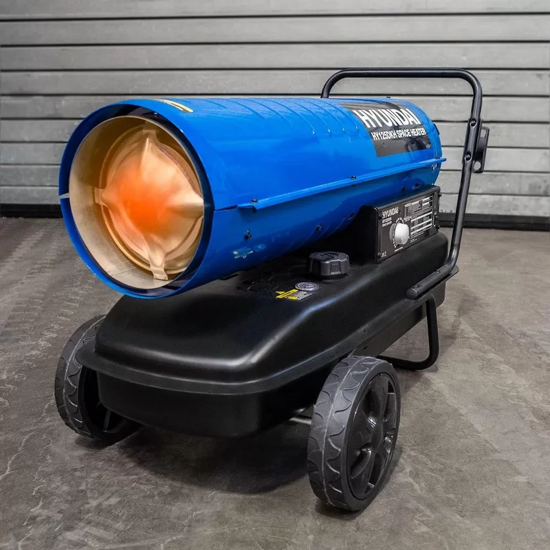 Hyundai 125,000BTU / 37kW Diesel or Kerosene Space Heater, 900m3 Coverage, Thermostat