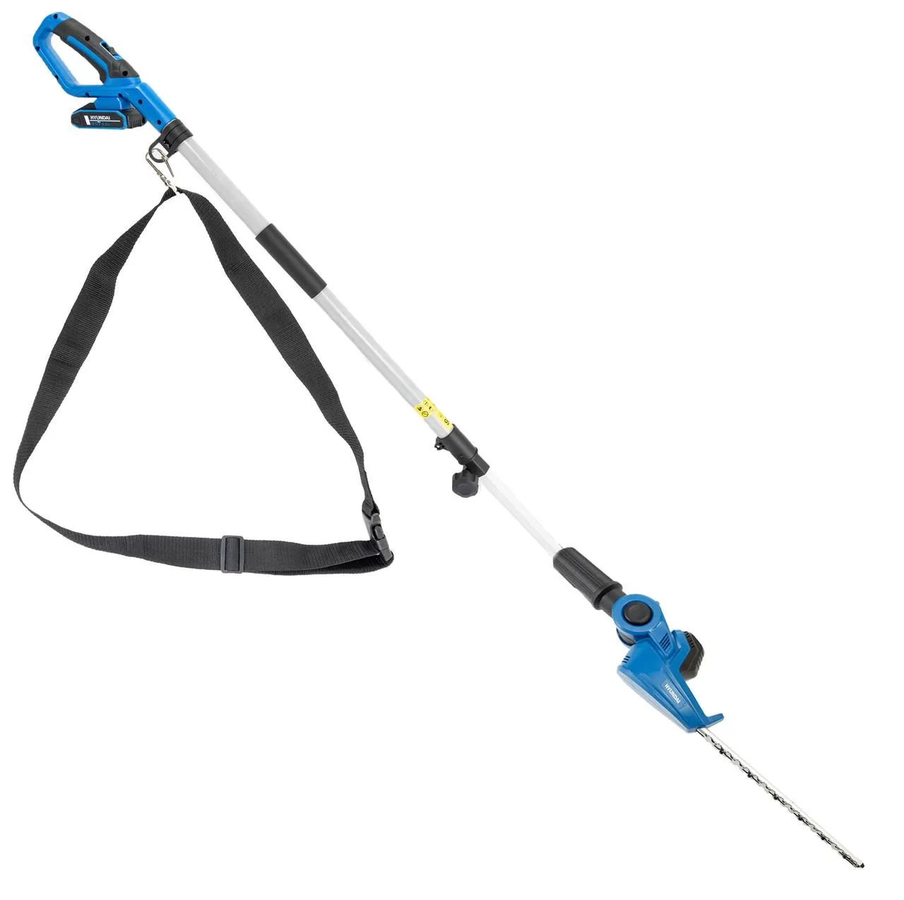 Hyundai 20V 450mm Cordless Pole Hedge Trimmer, 2.6m Long Reach, 2.0Ah li-ion Battery & Charger