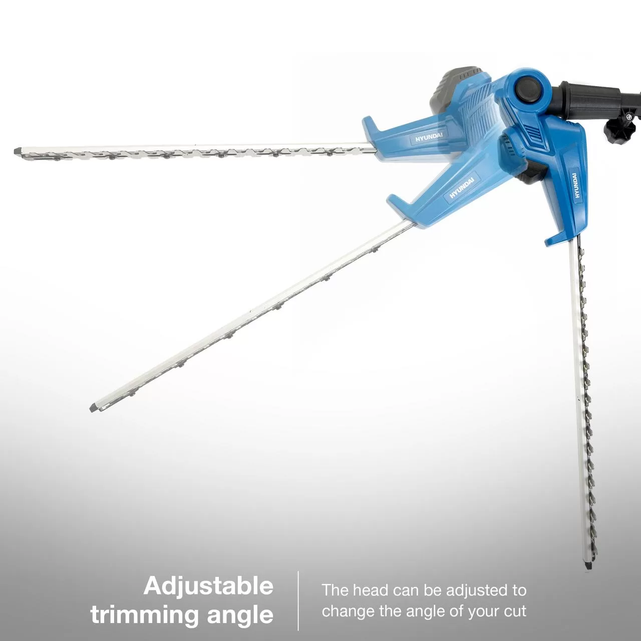 Hyundai 20V 450mm Cordless Pole Hedge Trimmer, 2.6m Long Reach, 2.0Ah li-ion Battery & Charger