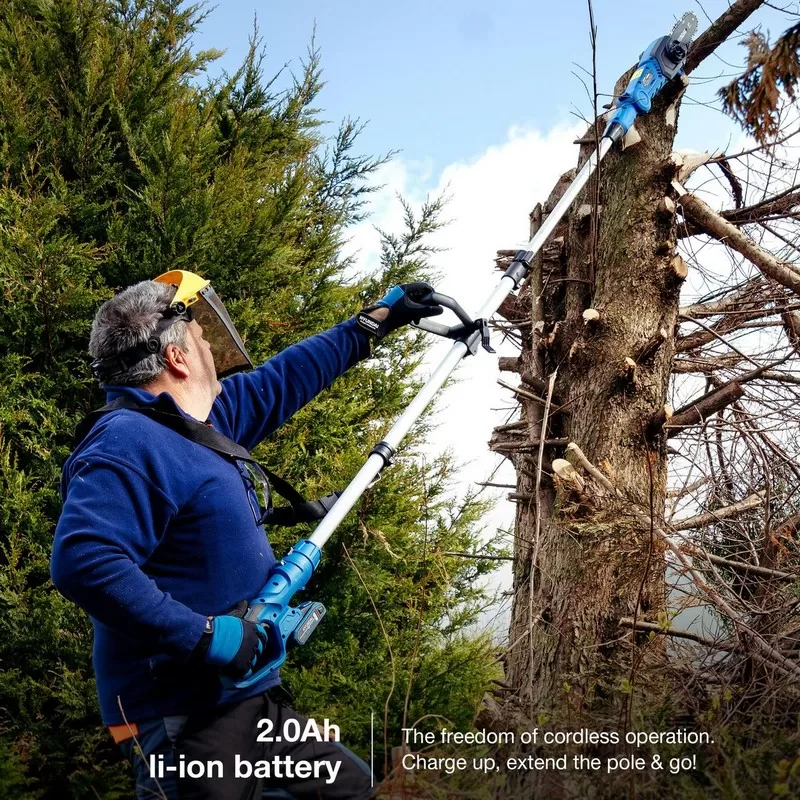 Hyundai 20V Cordless Pole Saw, 2Ah Battery and Charger