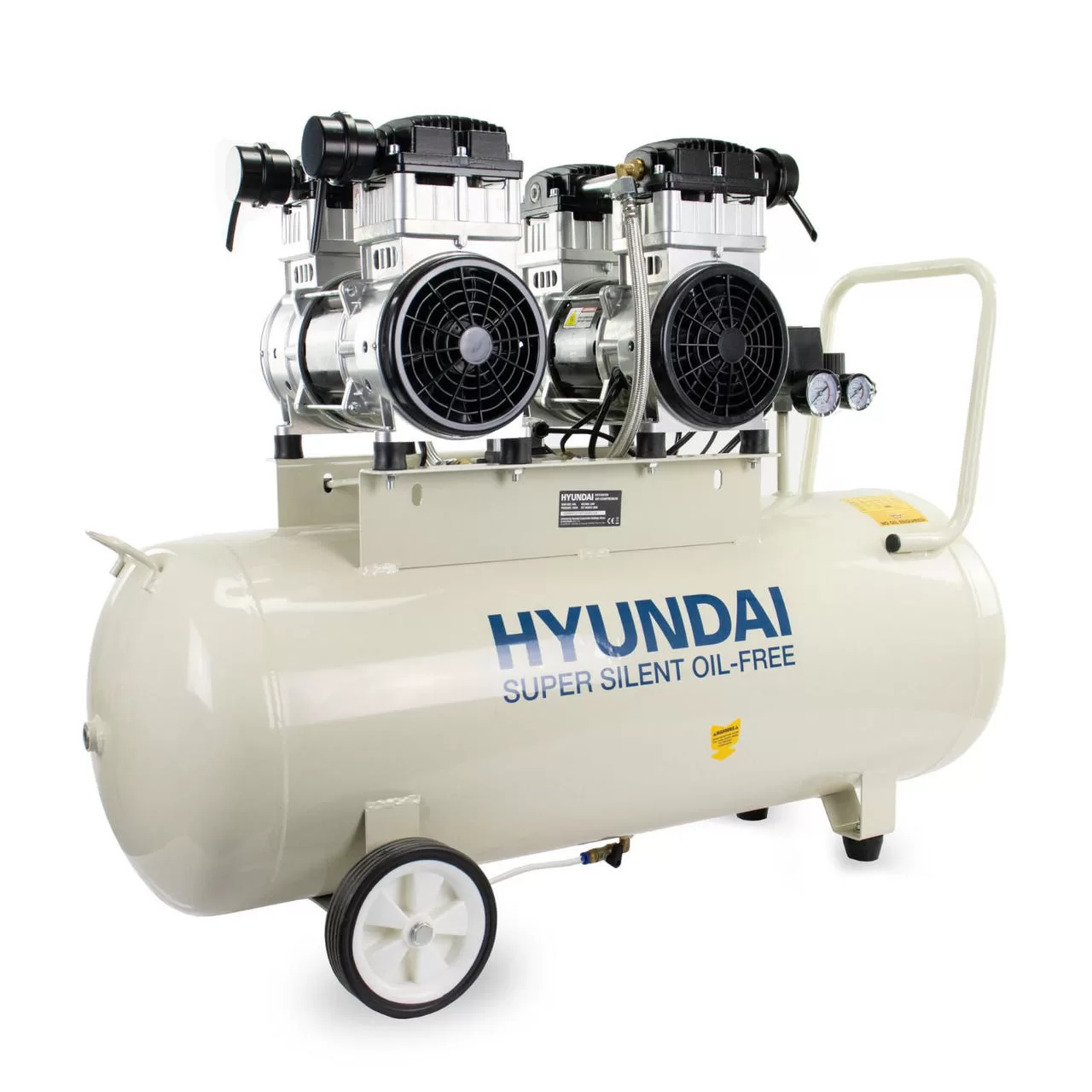 Hyundai 4hp 100L Oil Free Low Noise Electric Air Compressor 22CFM 145psi Direct Drive