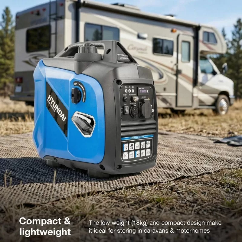 Hyundai 2.0kW / 2000W Inverter Generator, Recoil Start, Pure Sine Wave