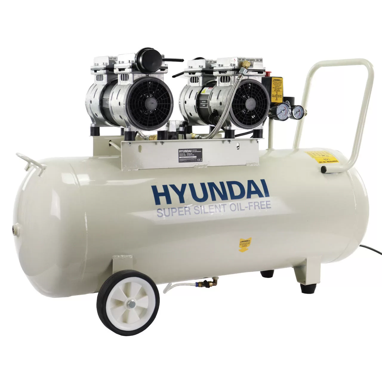 Hyundai 1500W 100L Oil Free Low Noise Electric Air Compressor 11CFM 145psi Direct Drive