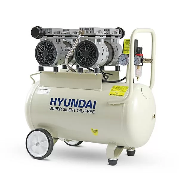 Hyundai 1500W 50L Oil Free Low Noise Portable Electric Air Compressor 11CFM 118psi