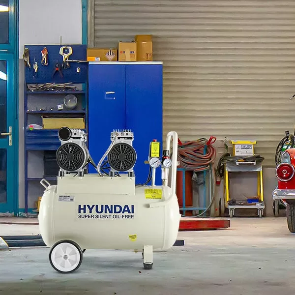 Hyundai 1500W 50L Oil Free Low Noise Portable Electric Air Compressor 11CFM 118psi