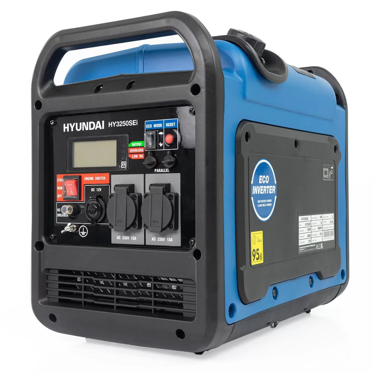 Hyundai 3200W / 3.2kW Petrol Inverter Generator, Pure Sine Wave Output, Electric Start