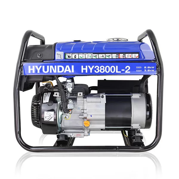 Hyundai 3.2kW / 4kVA* Petrol Site Open Generator with Recoil Start