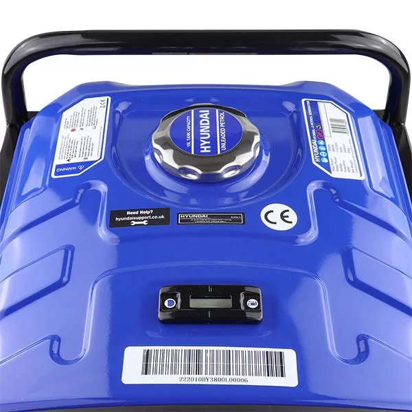 Hyundai 3.2kW / 4kVA* Petrol Site Open Generator with Recoil Start
