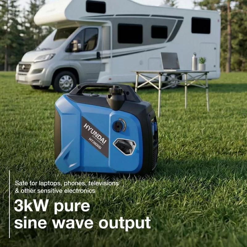 Hyundai 3.3kW / 3300W Inverter Generator, Recoil Start, Pure Sine Wave