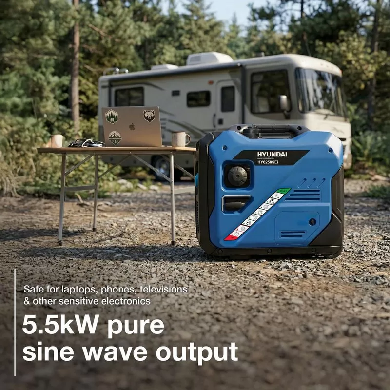 Hyundai 5.5kW / 5500W Inverter Generator, Electric Start, Pure Sine Wave