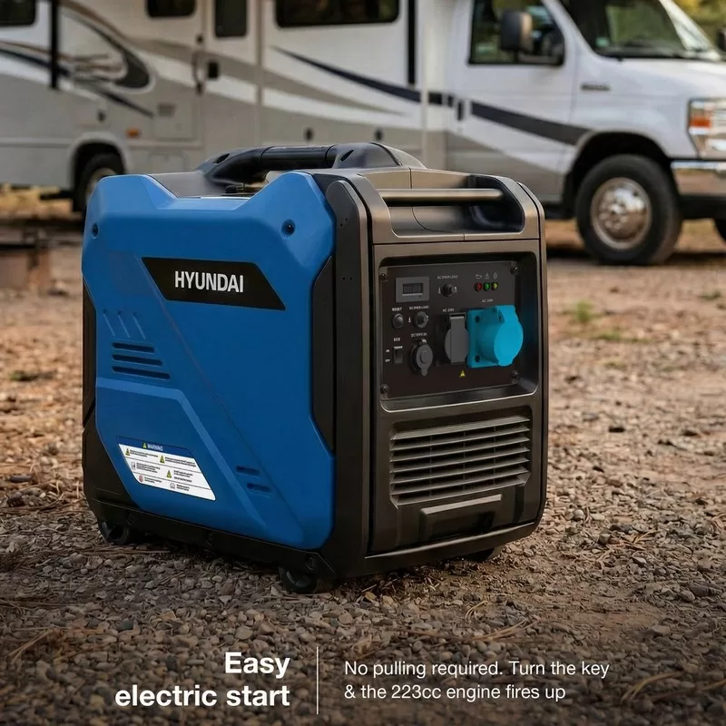 Hyundai 5.5kW / 5500W Inverter Generator, Electric Start, Pure Sine Wave