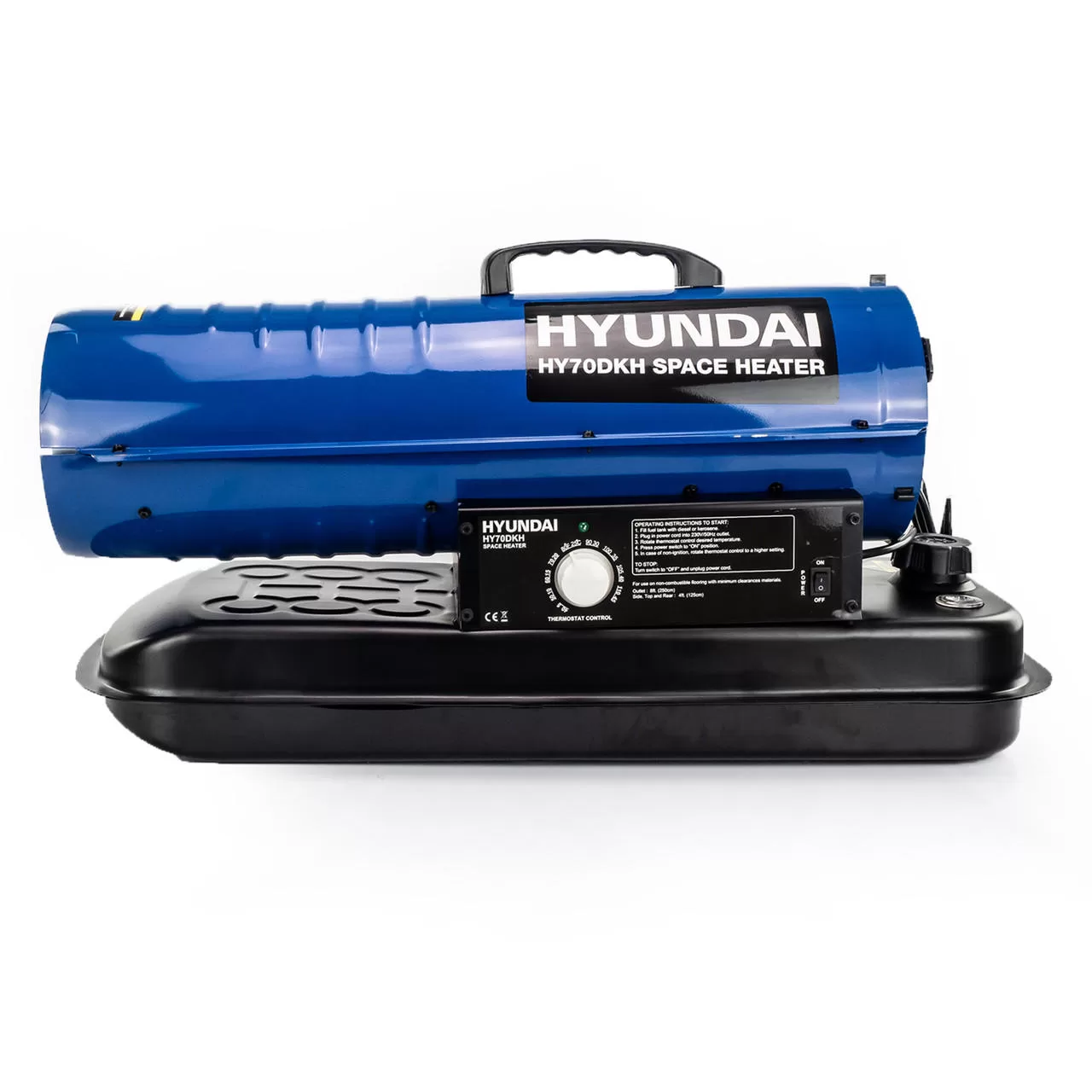 Hyundai 70,000BTU / 20kW Diesel or Kerosene Space Heater, 496m3 Coverage, Thermostat