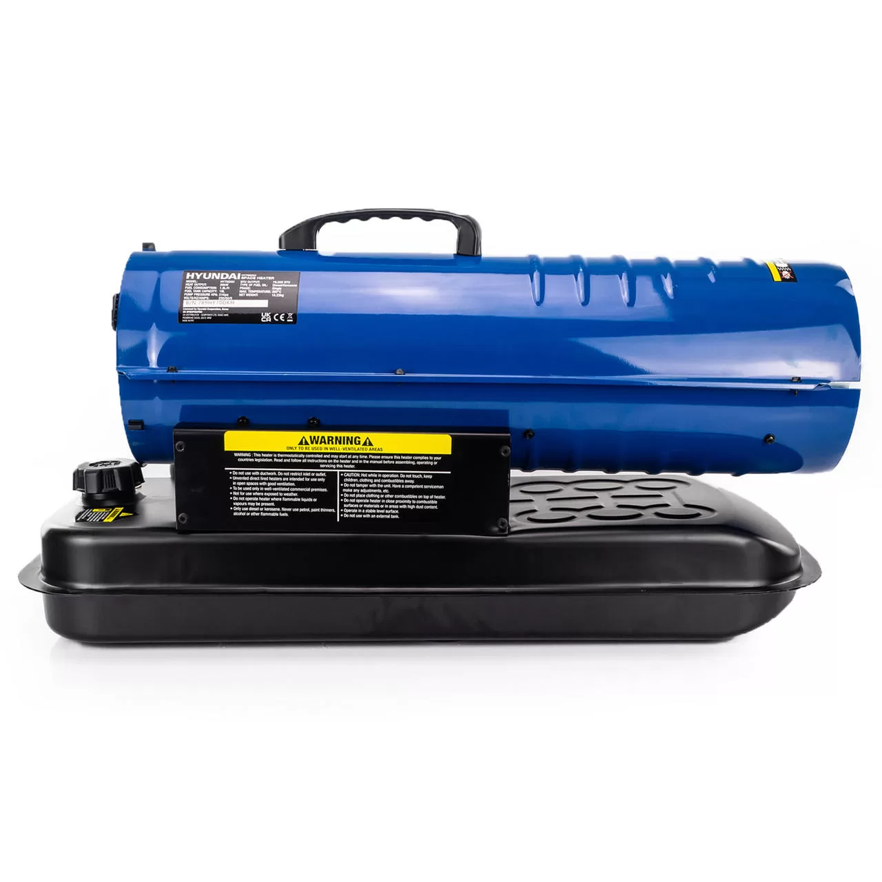 Hyundai 70,000BTU / 20kW Diesel or Kerosene Space Heater, 496m3 Coverage, Thermostat