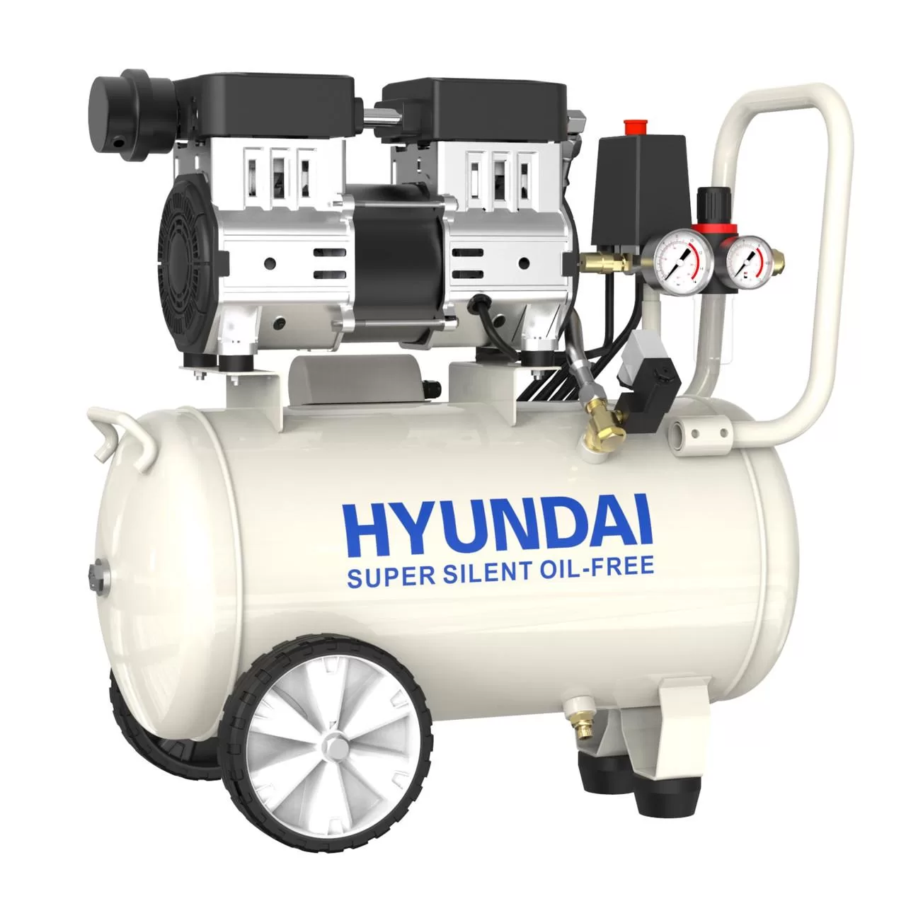 Hyundai 750W 24L Oil Free Low Noise Portable Air Compressor 5.2CFM 118psi Direct Drive