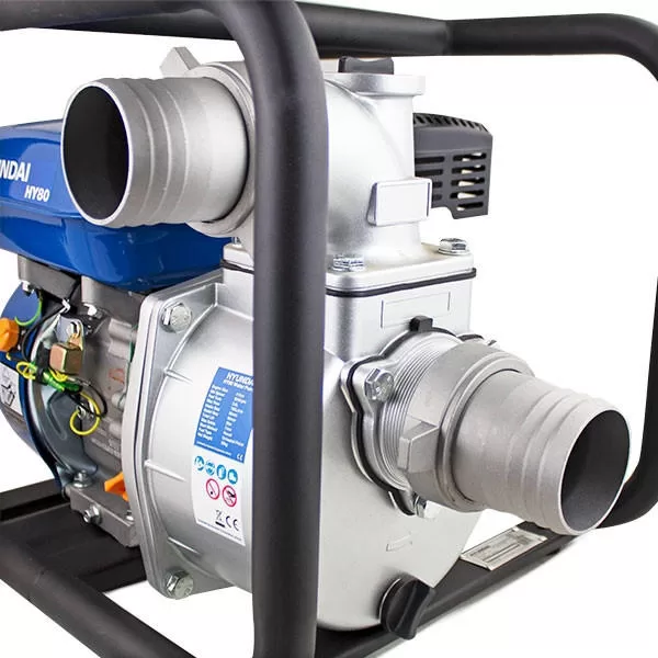 Hyundai 80mm 3" Petrol Clean Water Pump, 28m Total Head, 7m Lift, 966L/min Flow Rate