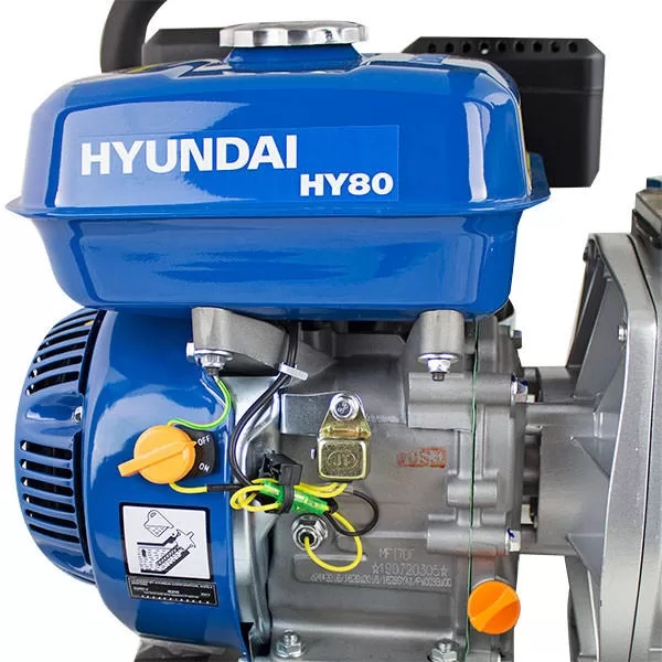 Hyundai 80mm 3" Petrol Clean Water Pump, 28m Total Head, 7m Lift, 966L/min Flow Rate