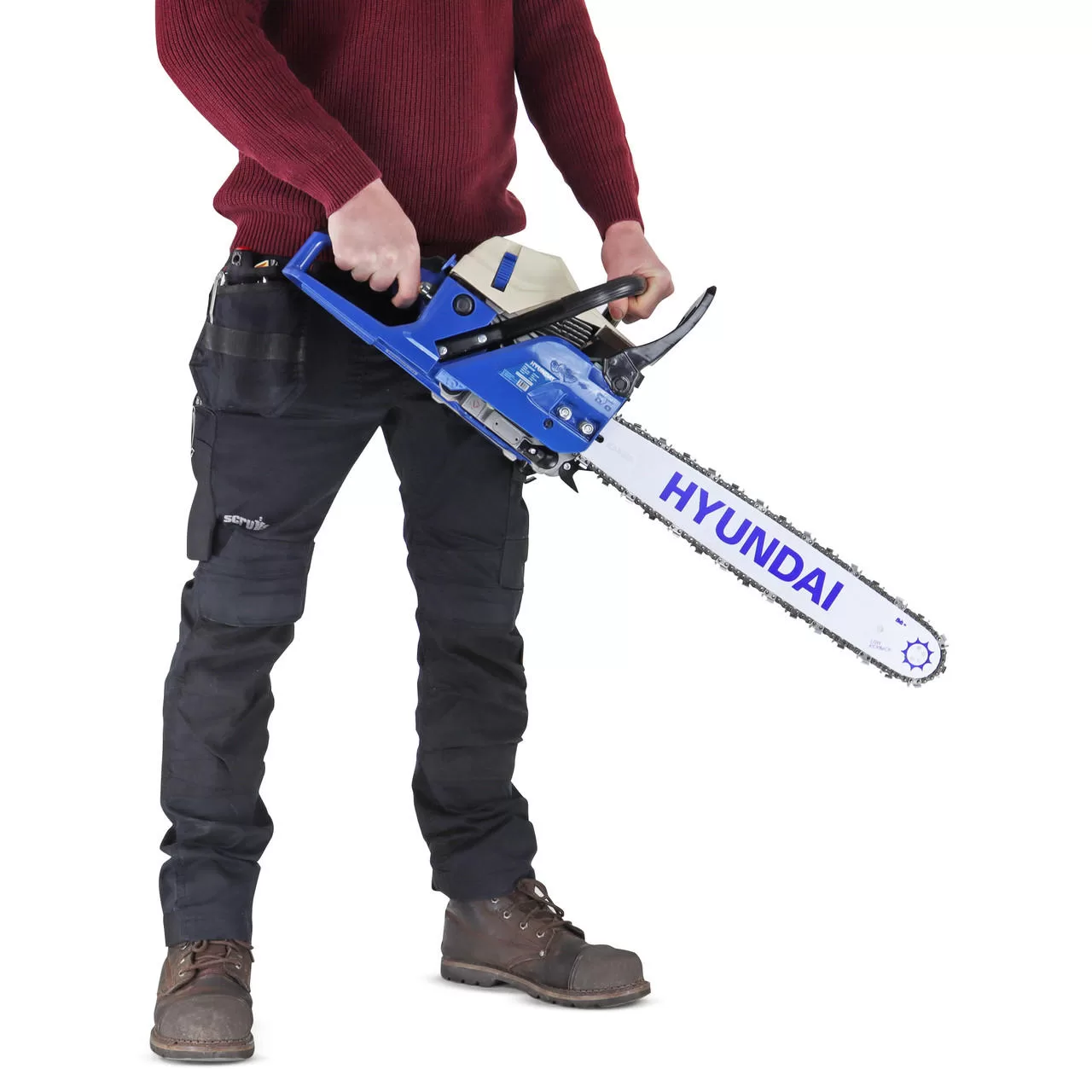 Hyundai 20" 50cm 62cc Petrol Chainsaw, 2-Stroke Easy-Start