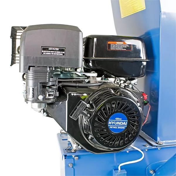 Hyundai 420cc 102mm Petrol Garden Wood Chipper, Shredder, Mulcher 4-Stroke Engine
