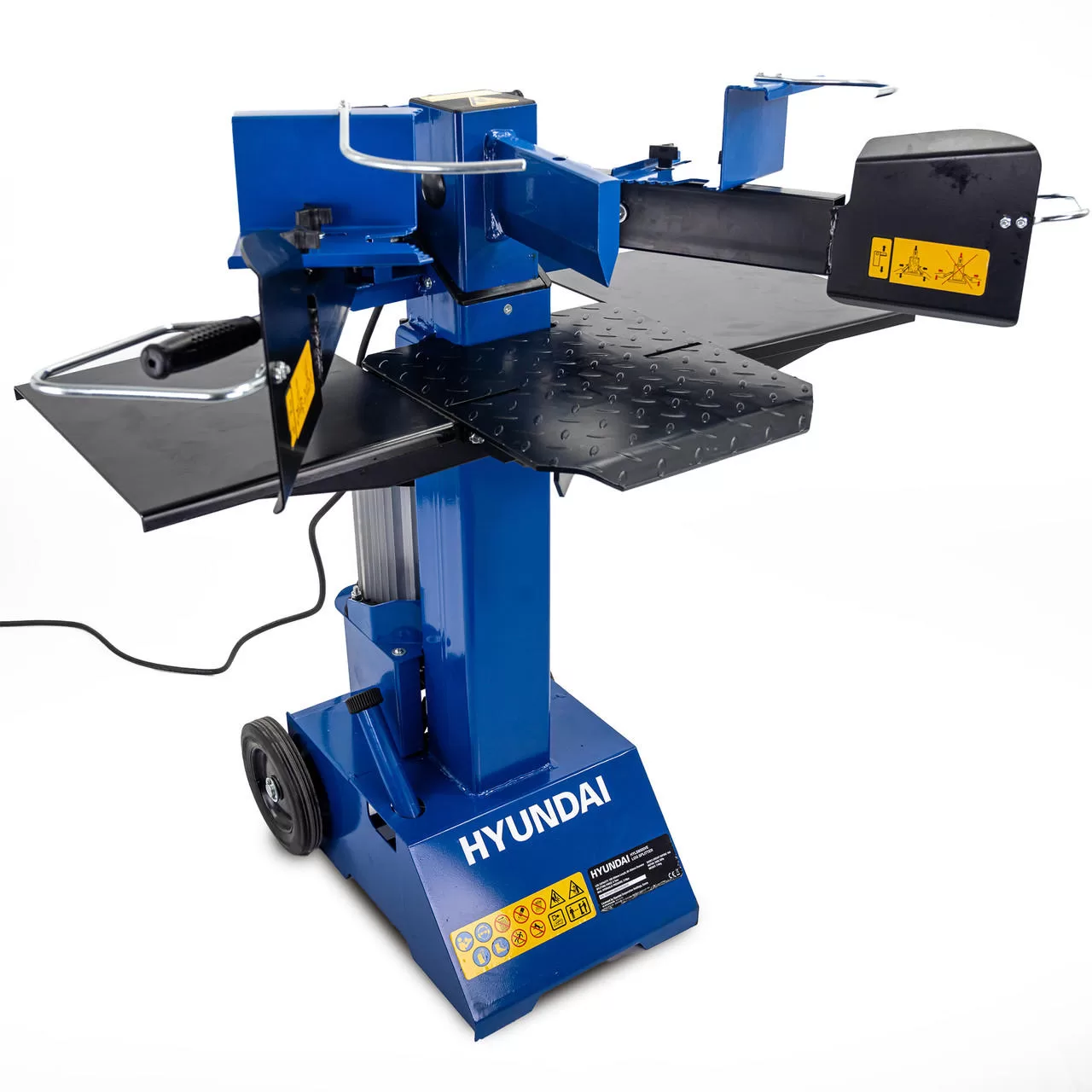 Hyundai 8 Tonne Vertical Electric Log Splitter with Hydraulic Ram, Dual Handle Control