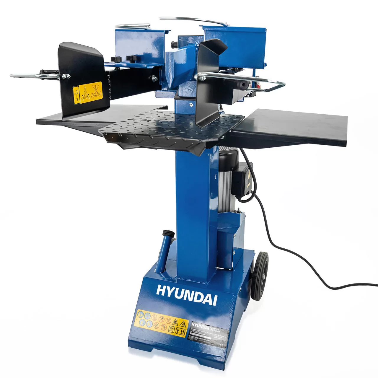 Hyundai 8 Tonne Vertical Electric Log Splitter with Hydraulic Ram, Dual Handle Control
