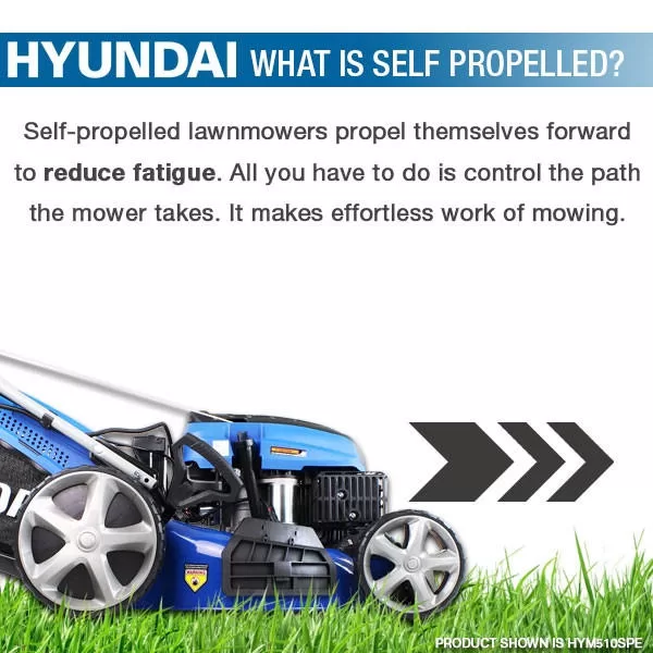 Hyundai 17" / 42cm 139cc Self-Propelled Petrol Lawnmower, 25-75mm Cuts, Rear Discharge